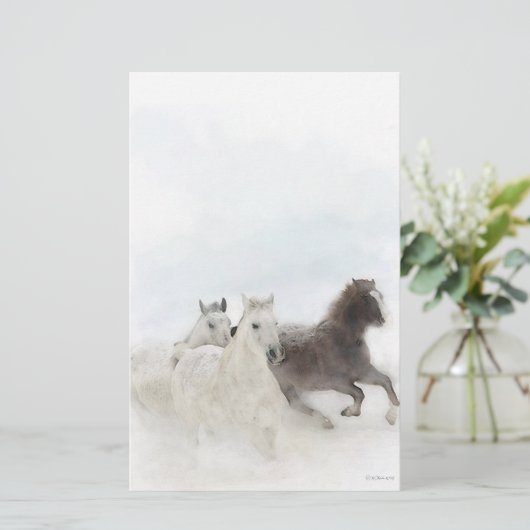 静止した雪の馬- 便箋 (スタンド正面)