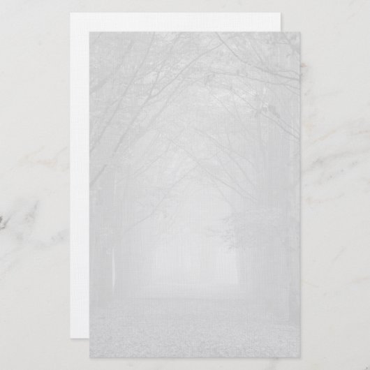 静止した霧の悲しい森林道 便箋 (正面/裏面)