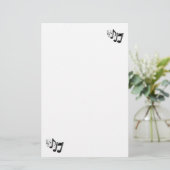 静止した音楽ノート 便箋 (スタンド正面)