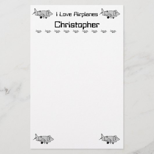 静止した飛行機 便箋 (正面)
