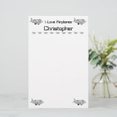 静止した飛行機 便箋 (スタンド正面)