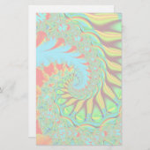 静止した鮮やかな渦巻のフラクタル 便箋 (正面/裏面)