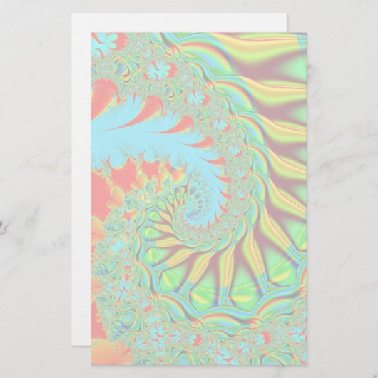 静止した鮮やかな渦巻のフラクタル 便箋 (正面/裏面)