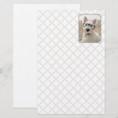 静止した黒いガラスを身に着けているWestie犬 便箋 (正面/裏面)