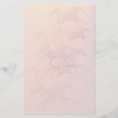 静止した4頭の古代馬 便箋 (正面)