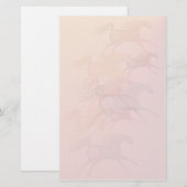 静止した4頭の古代馬 便箋 (正面/裏面)