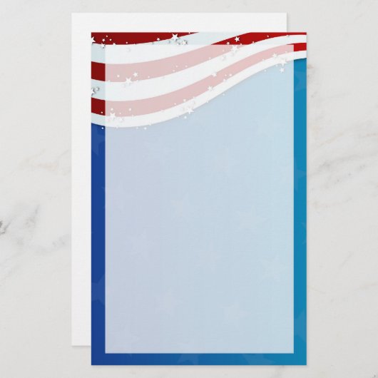 静止した7月第4愛国心が強い 便箋 (正面/裏面)