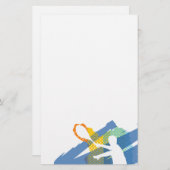 静止した/レターヘッド美しいテニス 便箋 (正面/裏面)