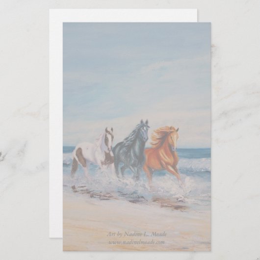 静止した、波の馬 便箋 (正面/裏面)