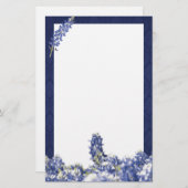 静止したBluebonnet 便箋 (正面/裏面)