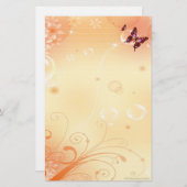 静止した🦋Butterflysおよび泡 便箋 (正面/裏面)