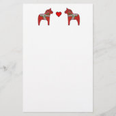 静止したDalaの馬およびハート 便箋 (正面)