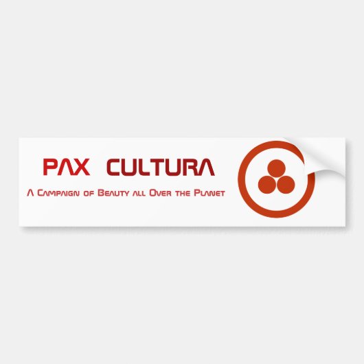 静止したPAX Cultura バンパーステッカー (正面)