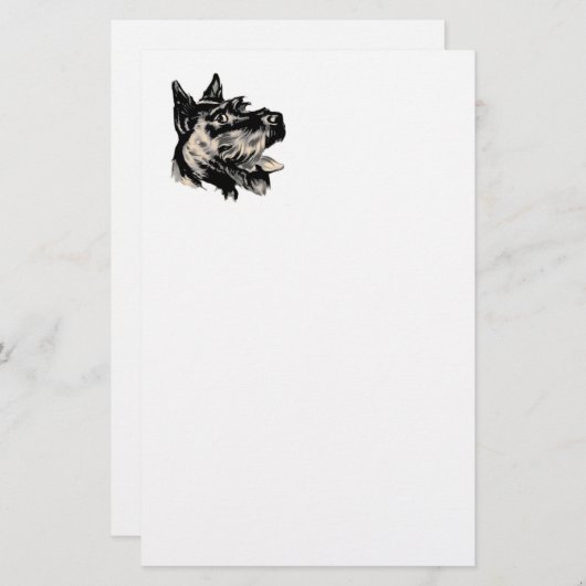 静止したScotty犬 便箋 (正面/裏面)