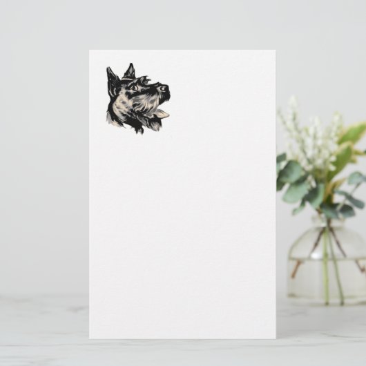 静止したScotty犬 便箋 (スタンド正面)