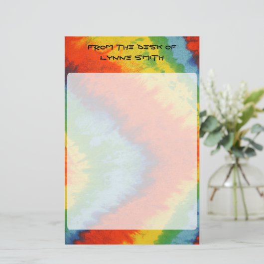 静止したTyeのパーソナライズな染料 便箋 (スタンド正面)