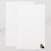 静止したWBのシロハラインコ 便箋 (正面/裏面)