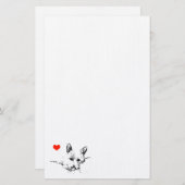 静止したWestie犬のデジタルインクスケッチ 便箋 (正面/裏面)