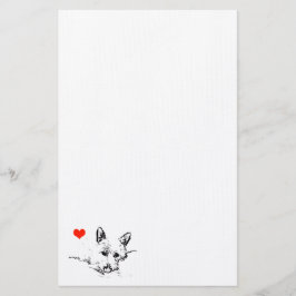 静止したWestie犬のデジタルインクスケッチ 便箋