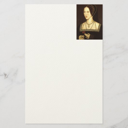 静止しているアン・ブーリン女王 便箋 (正面)