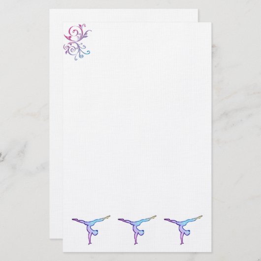 静止しているカスタムな体育専門家 便箋 (正面/裏面)