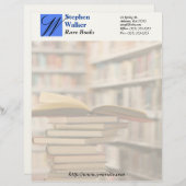 静止しているカスタムな書籍商人 レターヘッド (正面/裏面)