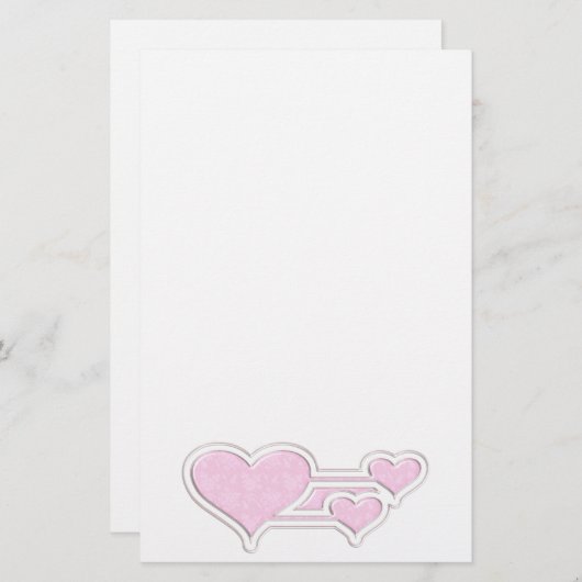 静止しているハートのバレンタイン 便箋 (正面/裏面)