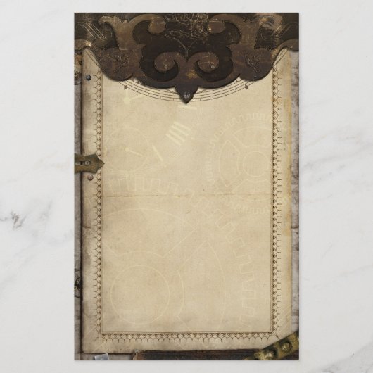 静止しているビクトリアンなSteampunkおよびギア 便箋 (正面)