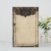 静止しているビクトリアンなSteampunkおよびギア 便箋 (スタンド正面)