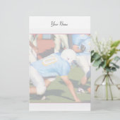 静止しているフットボール選手 便箋 (スタンド正面)