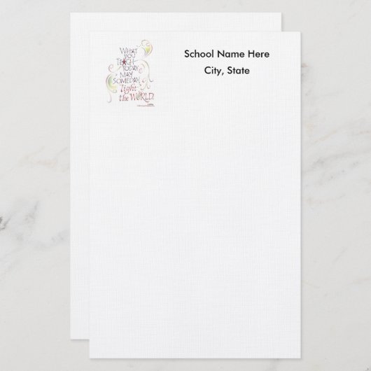 静止している先生か学校 便箋 (正面/裏面)