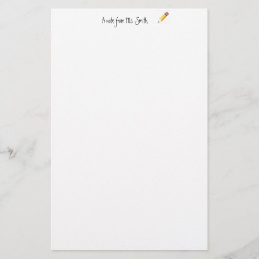 静止している先生 便箋 (正面)