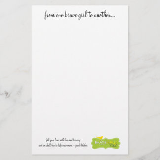 静止している別のものへの1人の勇敢な女の子 便箋