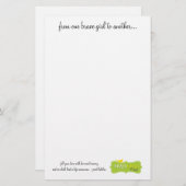 静止している別のものへの1人の勇敢な女の子 便箋 (正面/裏面)