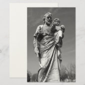 静止している子供を持つセントジョーゼフ 便箋 (正面/裏面)