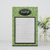 静止している彼女の一流の緑デザイナーを加えて下さい 便箋 (スタンド正面)