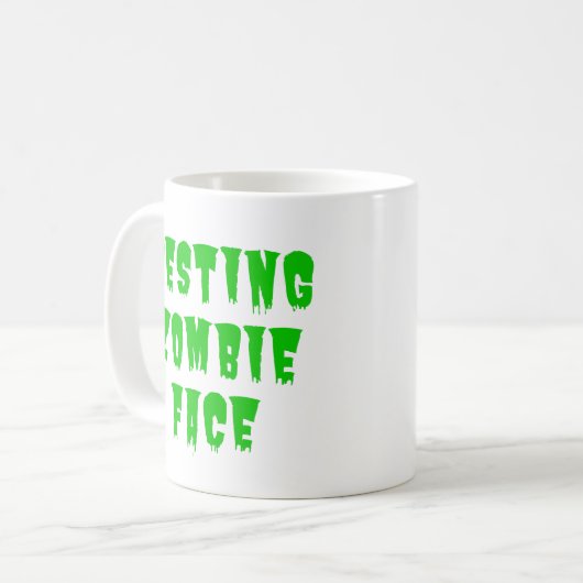 静止ゾンビ顔 – 面白いハロウィーン2022 コーヒーマグカップ (正面左)