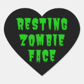 静止ゾンビ顔 – 面白いハロウィーン2022 ハートシール (正面)