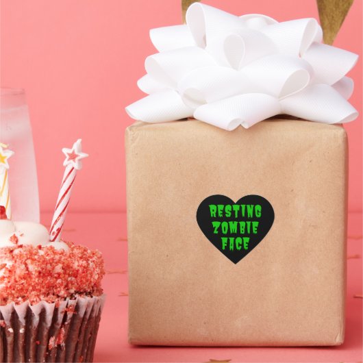 静止ゾンビ顔 – 面白いハロウィーン2022 ハートシール (パーティー)