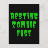 静止ゾンビ顔 – 面白いハロウィーン2022 ポストカード (正面)