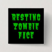 静止ゾンビ顔 – 面白いハロウィーン2022 缶バッジ (正面)