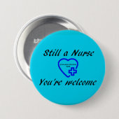 静止ナース青ボタン 缶バッジ (正面&裏面)