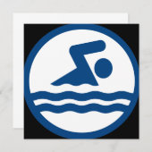 静止パーソナライズされたカードを泳ぐ ノートカード (正面/裏面)