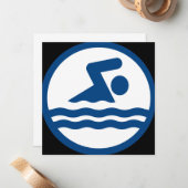 静止パーソナライズされたカードを泳ぐ ノートカード (正面/裏面インサイチュ)