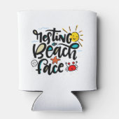 静止ビーチ顔 缶クーラー (裏面)