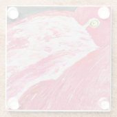 静止フラミンゴガラスコースター ガラスコースター (裏面)