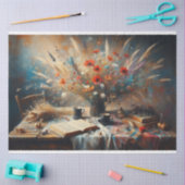 静止寿命ヴィンテージフローラ切り離しティッシュペーパー 薄葉紙 (クラフト)