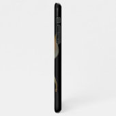 静止時の黒いフローラデザイン iPhoneケース (左側)