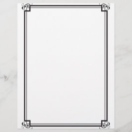 静止状シンプル態の縁ど黒 レターヘッド