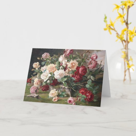 静止状態のバラ カード (黄色い花)